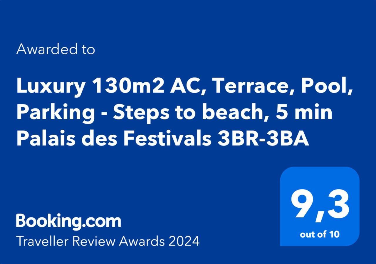 Apartamento Luxurious Privacy - 130M2 Entire Floor, Pool, Parking, Ac - 5' Croisette - Plage Des Sports *